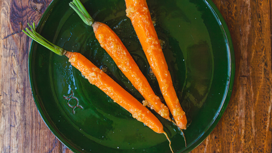 Carottes vapeur glacées au gingembre et au miel